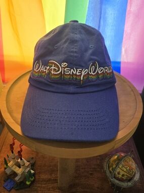 Disney Kids Royal Blue Hat with Rainbow Walt Disney World Logo